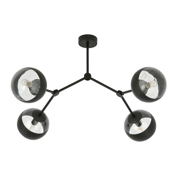 Lampa sufitowa SPACE 4 BLACK/STRIPE - Emibig