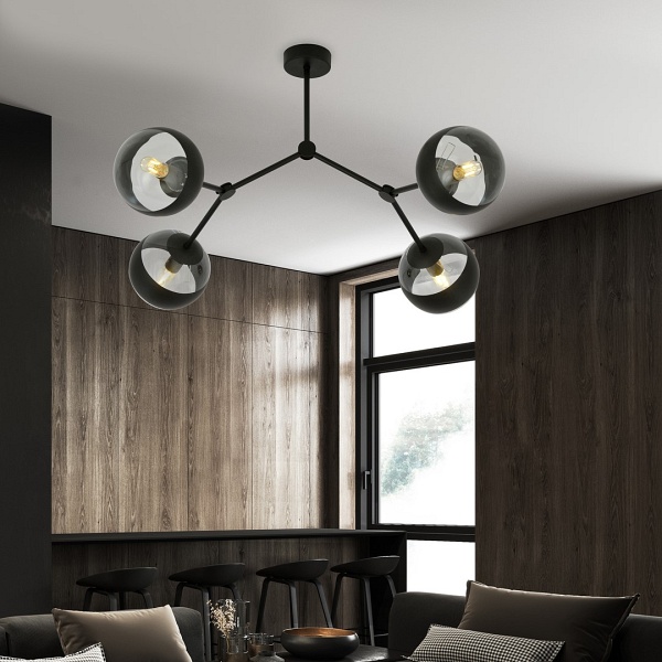 Lampa sufitowa SPACE 4 BLACK/STRIPE