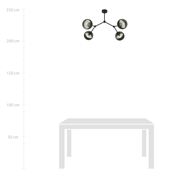 Lampa sufitowa SPACE 4 BLACK/STRIPE