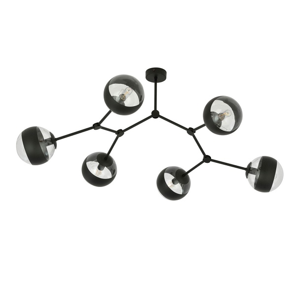 Lampa sufitowa SPACE 6 BLACK/STRIPE - Emibig