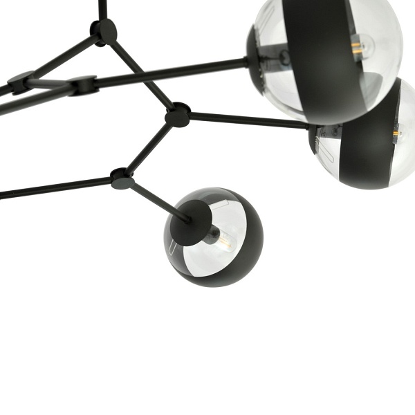 Lampa sufitowa SPACE 6 BLACK/STRIPE