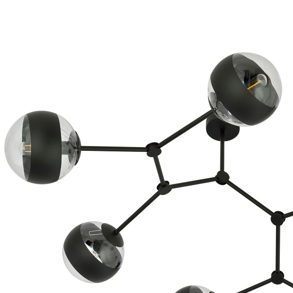 Lampa sufitowa SPACE 6 BLACK/STRIPE