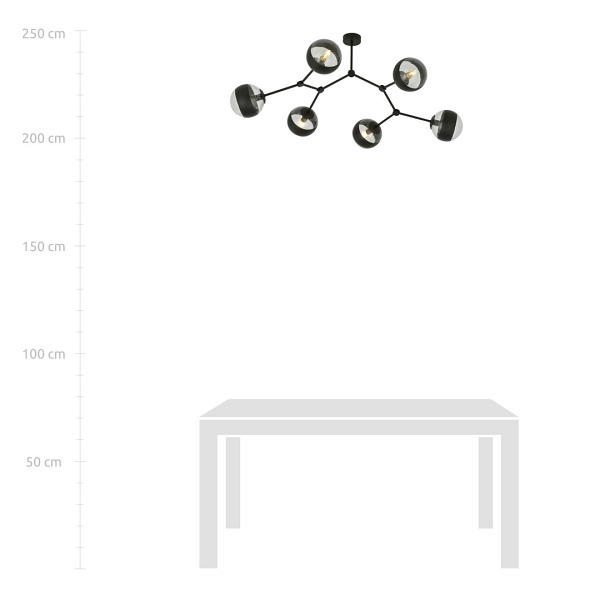 Lampa sufitowa SPACE 6 BLACK/STRIPE