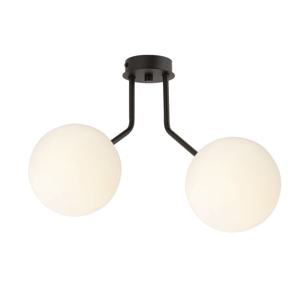 Lampa sufitowa NOVA 2 BLACK/OPAL