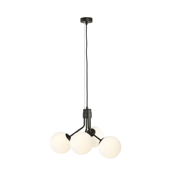 Lampa wisząca NOVA 4 BLACK/OPAL
