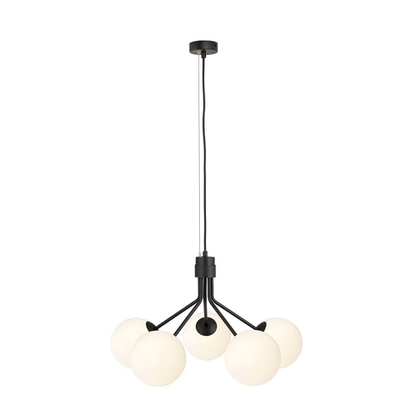 Lampa wisząca NOVA 5 BLACK/OPAL - Emibig