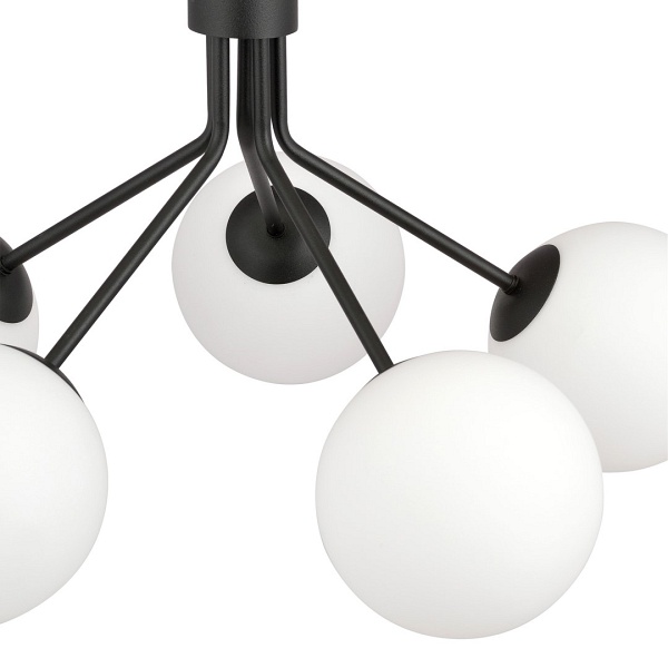 Lampa wisząca NOVA 5 BLACK/OPAL - Emibig
