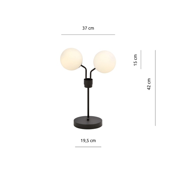 Lampa NOVA LN2 BLACK/OPAL