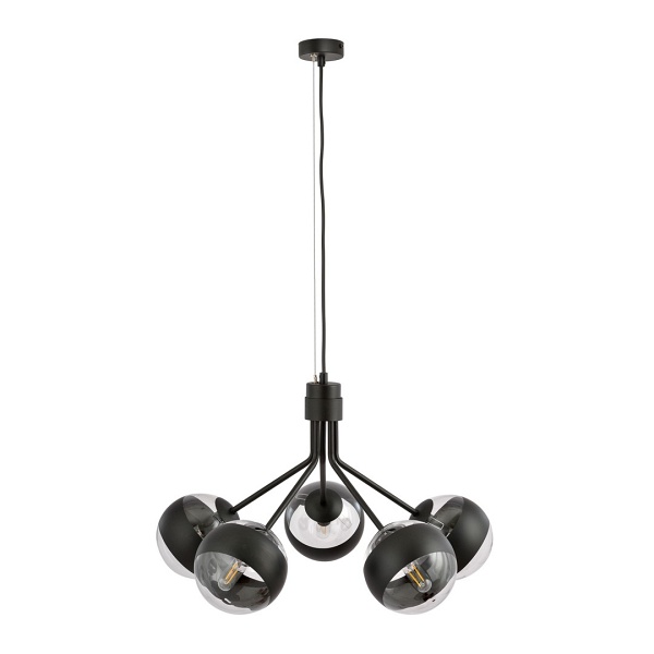 Lampa wisząca NOVA 5 BLACK/STRIPE - Emibig