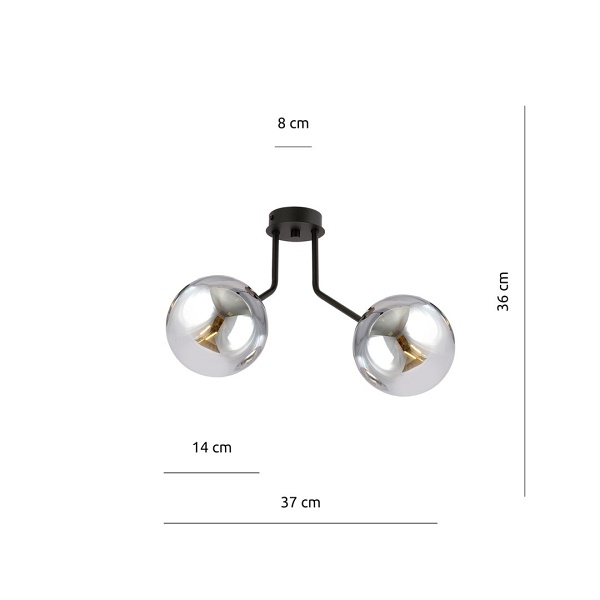 Lampa sufitowa NOVA 2 BLACK/GRAFIT