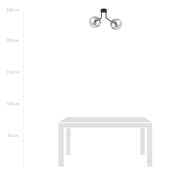 Lampa sufitowa NOVA 2 BLACK/GRAFIT