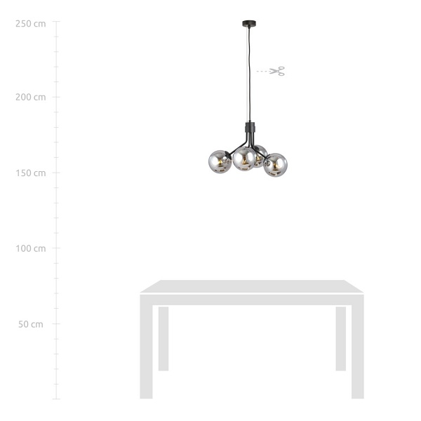 Lampa wisząca NOVA 4 BLACK/GRAFIT