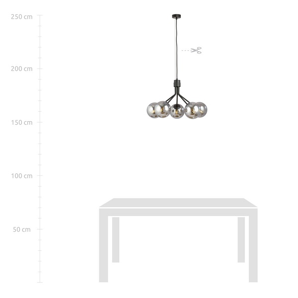 Lampa wisząca NOVA 5 BLACK/GRAFIT