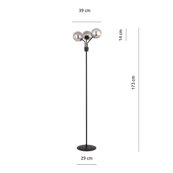 Lampa podłogowa NOVA LP3 BLACK/GRAFIT
