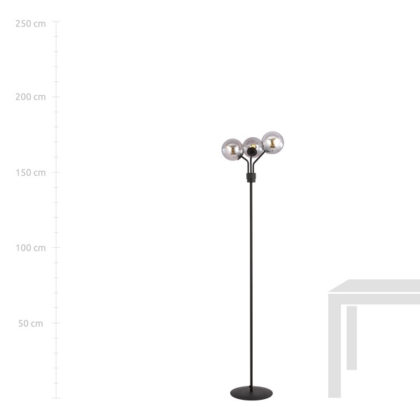 Lampa podłogowa NOVA LP3 BLACK/GRAFIT
