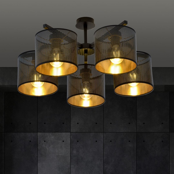 Lampa sufitowa JORDAN 5 BLACK/GOLD