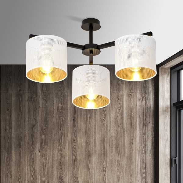 Lampa sufitowa JORDAN 3 WHITE/GOLD