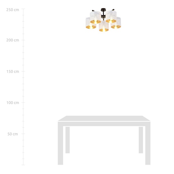Lampa sufitowa JORDAN 5 WHITE/GOLD