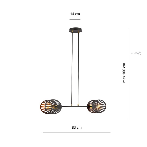 Lampa wisząca PLAYA 2 BLACK