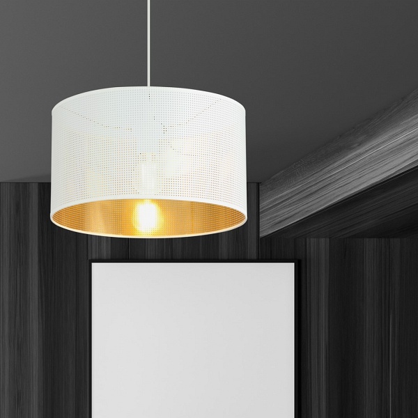 Lampa wisząca ASTON 1 WHITE/GOLD