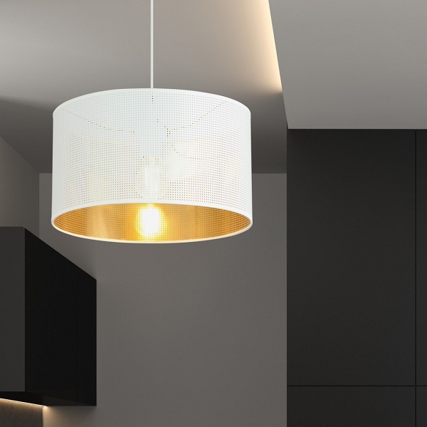 Lampa wisząca ASTON 1 WHITE/GOLD