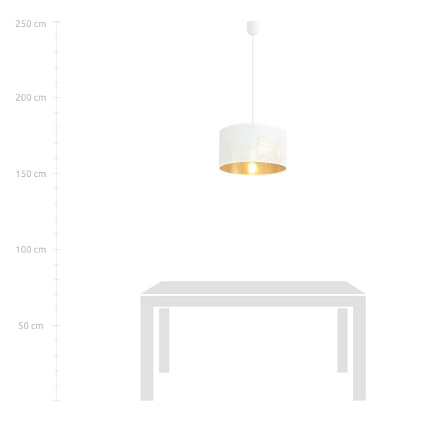 Lampa wisząca ASTON 1 WHITE/GOLD