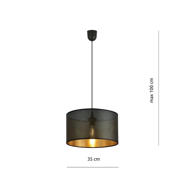 Lampa wisząca ASTON 1 BLACK/GOLD
