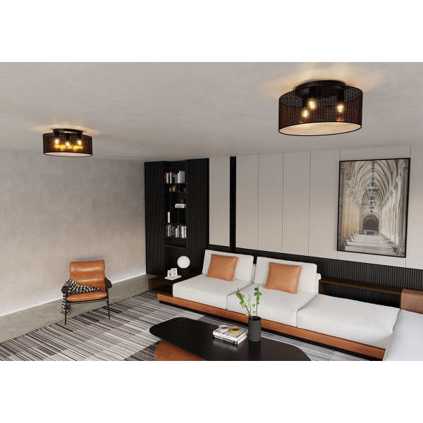 Lampa sufitowa ASTON 3 BLACK/GOLD