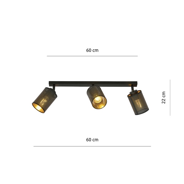 Lampa sufitowa BRONX 3 BLACK