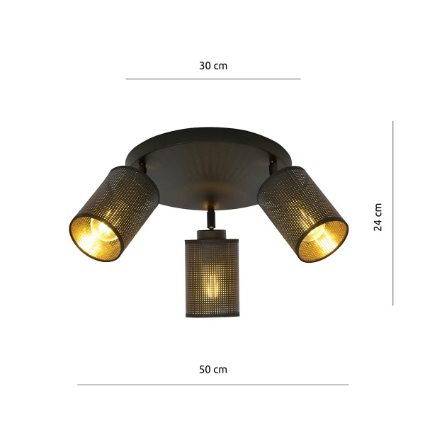 Lampa sufitowa BRONX 3 PREMIUM BLACK