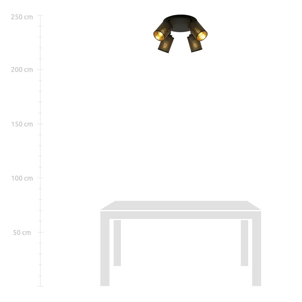 Lampa sufitowa BRONX 4 PREMIUM BLACK