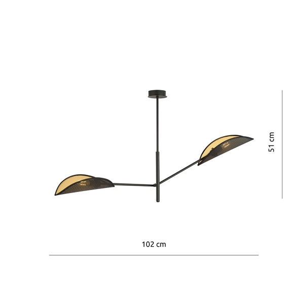 Lampa sufitowa VENE 2 BLACK/GOLD