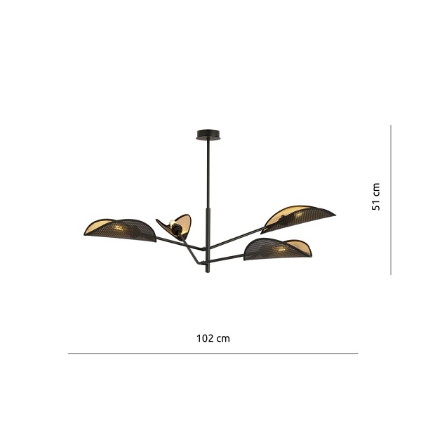 Lampa sufitowa VENE 4 BLACK/GOLD