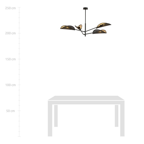 Lampa sufitowa VENE 4 BLACK/GOLD