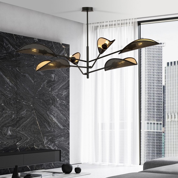 Lampa sufitowa VENE 6 BLACK/GOLD