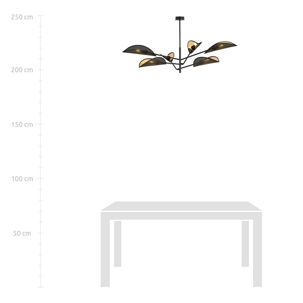 Lampa sufitowa VENE 6 BLACK/GOLD