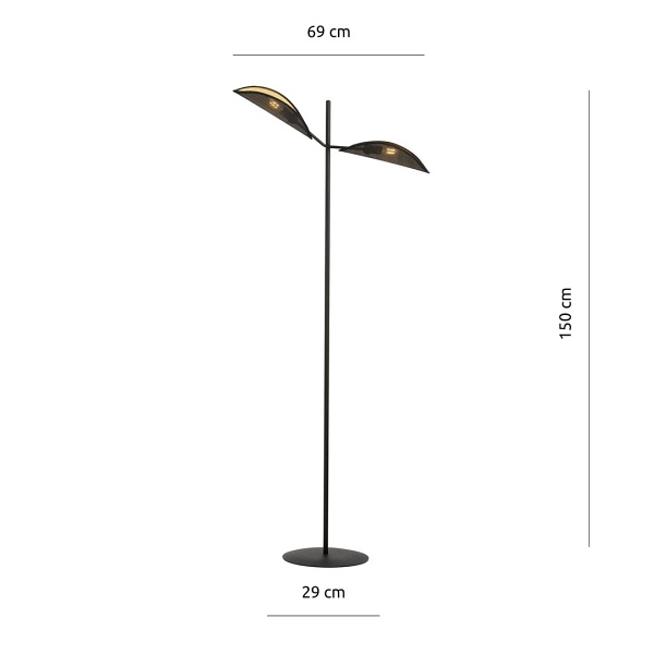 Lampa podłogowa VENE LP2 BLACK/GOLD