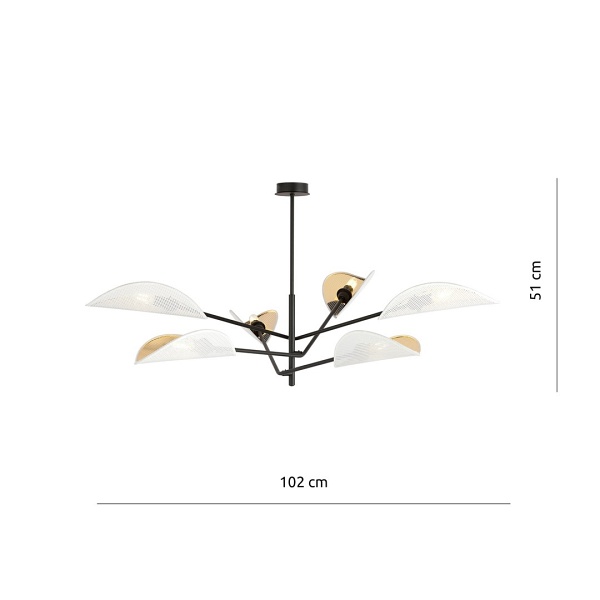 Lampa sufitowa VENE 6 WHITE/GOLD