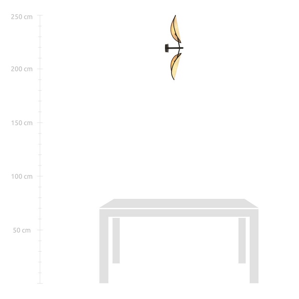 Kinkiet VENE K2 BLACK/RATTAN