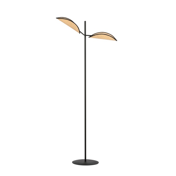 Lampa podłogowa VENE LP2 BLACK/RATTAN - Emibig