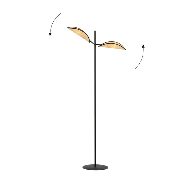 Lampa podłogowa VENE LP2 BLACK/RATTAN