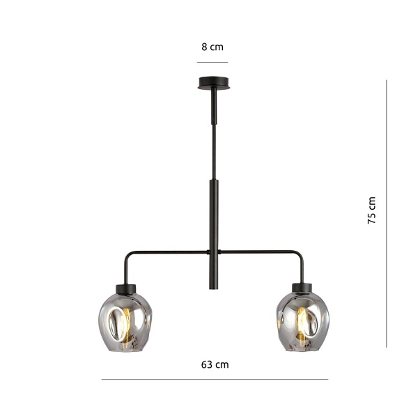 Lampa sufitowa LUKKA 2 BLACK/GRAFIT