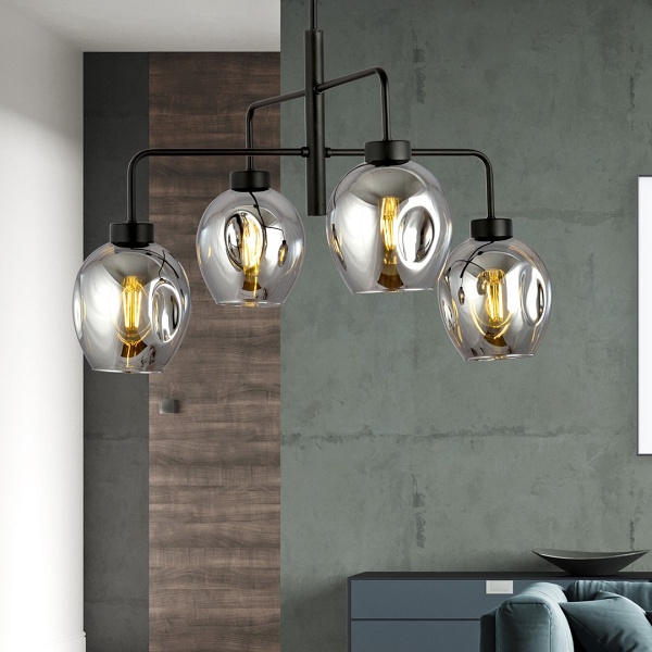 Lampa sufitowa LUKKA 4 BLACK/GRAFIT