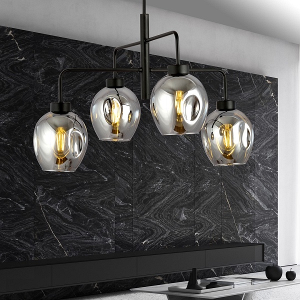 Lampa sufitowa LUKKA 4 BLACK/GRAFIT