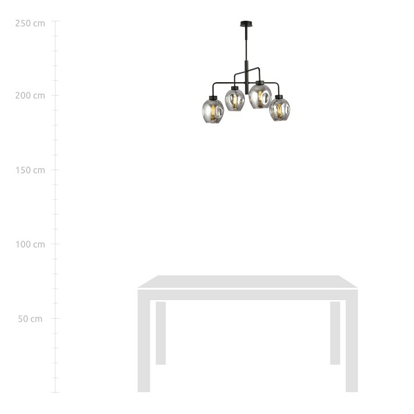 Lampa sufitowa LUKKA 4 BLACK/GRAFIT