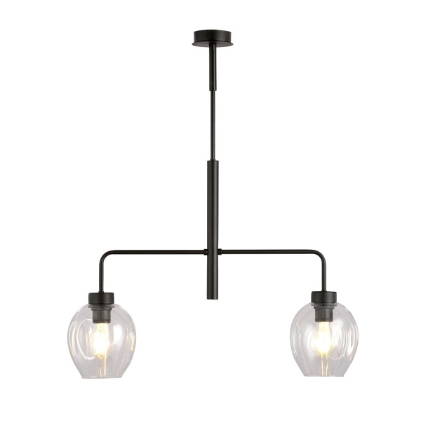 Lampa sufitowa LUKKA 2 BLACK/TRANSPARENT