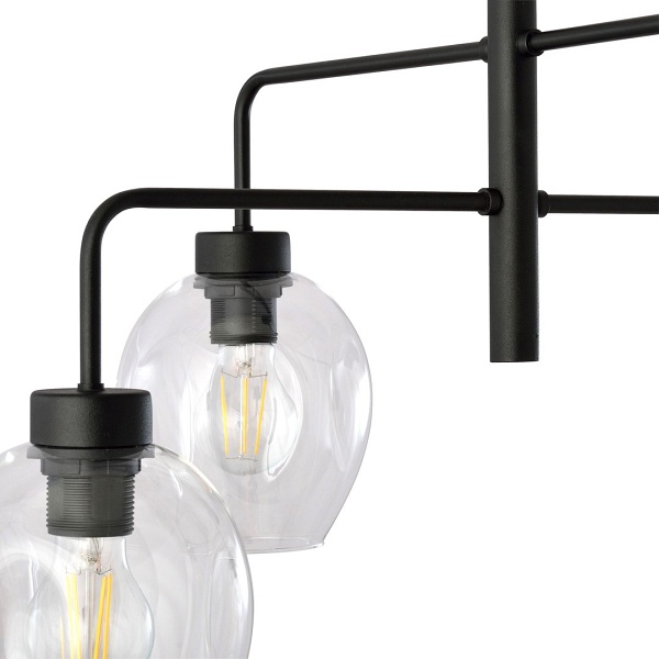 Lampa sufitowa LUKKA 4 BLACK/TRANSPARENT