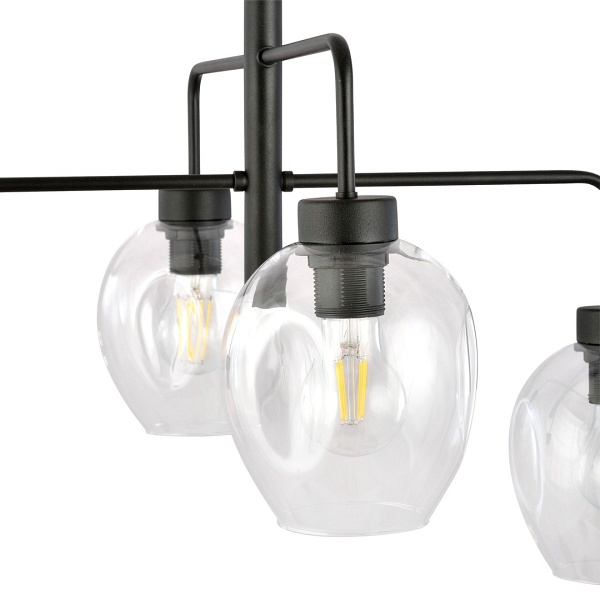 Lampa sufitowa LUKKA 4 BLACK/TRANSPARENT