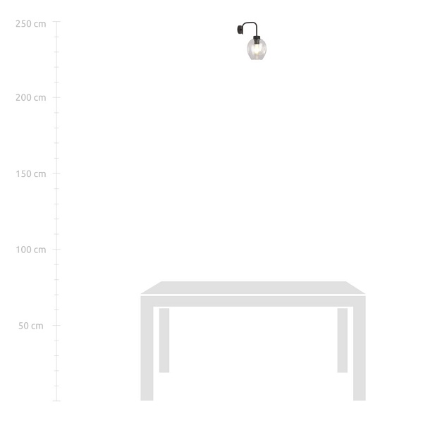 Kinkiet LUKKA K1 BLACK/TRANSPARENT