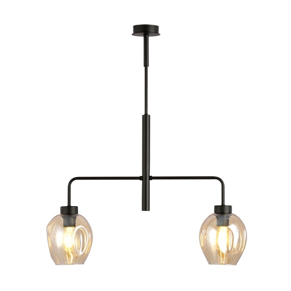 Lampa sufitowa LUKKA 2 BLACK/AMBER